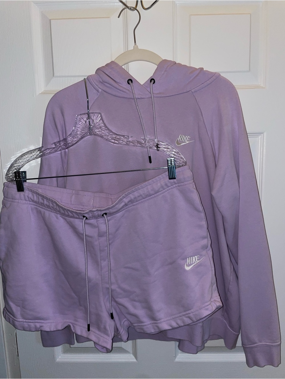 Nike Women’s Lavender/Purple Hoodie and Shorts Set